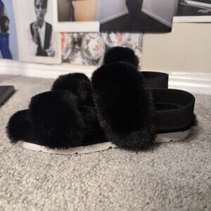Faux Fur Sandal Slippers